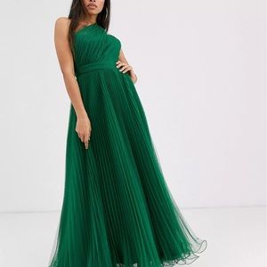 Night maxi forest green dress